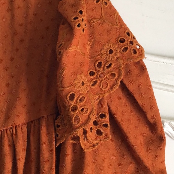 NWT Plus Size XXL universal thread eyelet  round neck dress rust burnt orange - Picture 3 of 6